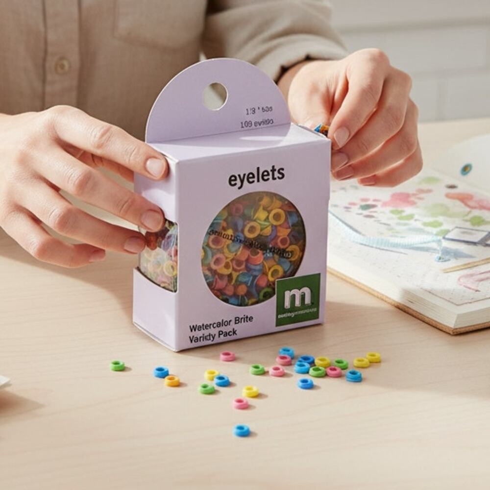Making Memories 100 Eyelets 1/8" WaterColor Brite Variety Pack Scrapbooking